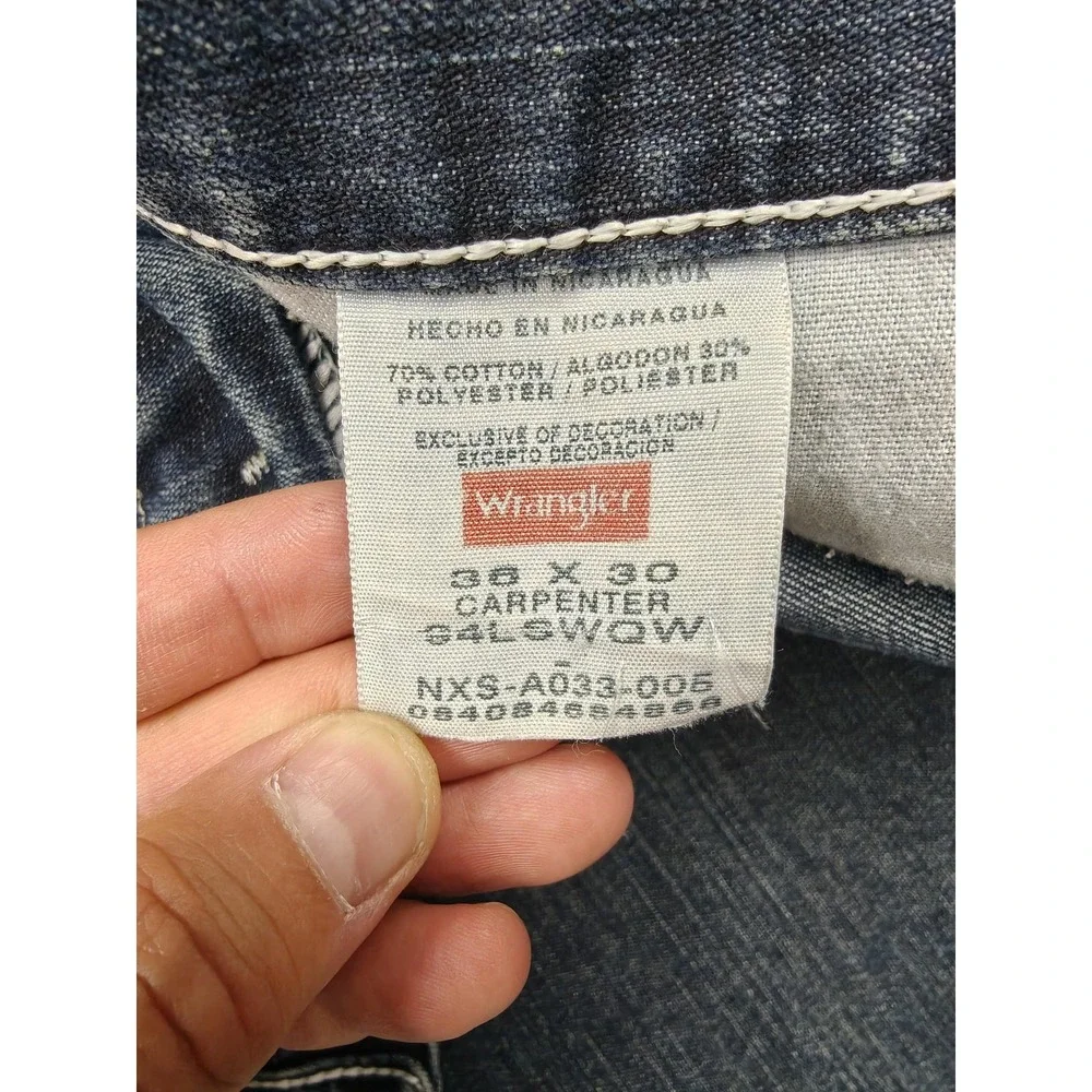 Vintage Wrangler Carpenter Jeans Mens 36x30 Blue Relaxed Denim Pants Workwear
